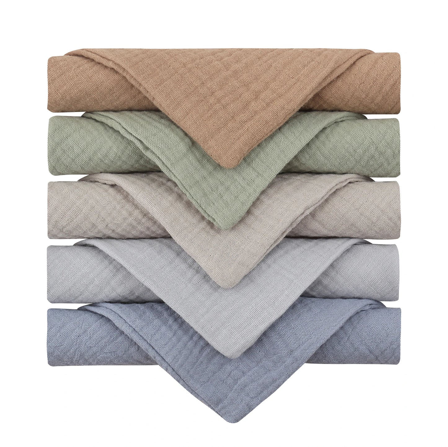 5PCS  Pure Color Baby Handkerchief Soft Saliva Towel Absorbent Baby Burp Cloth Bibs Kids Wipe Cloth Newborn Washcloth Products
