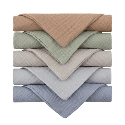 5PCS  Pure Color Baby Handkerchief Soft Saliva Towel Absorbent Baby Burp Cloth Bibs Kids Wipe Cloth Newborn Washcloth Products