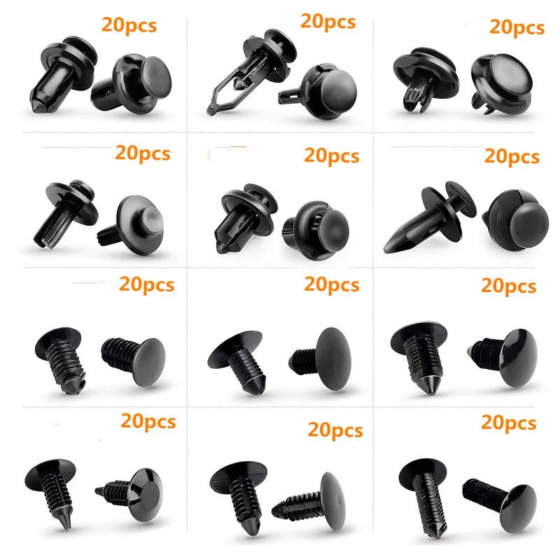 Bumper Retainer Clips Car Plastic Rivets Fasteners Push Retainer Kit SizesAuto Push Pin Rivets Set-Door Trim Panel Fender