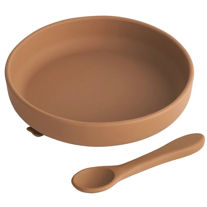 100%Food Grade Silicone Baby Feeding Plate Suction Tableware Spoon Waterproof Suction Bowl Kids Non-slip Children's Products