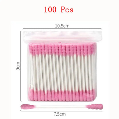 100pcs Double Head Cotton Swab Wood Sticks Disposable Buds Cotton For Beauty Makeup Nose Ears Cleaning Health Care Tools