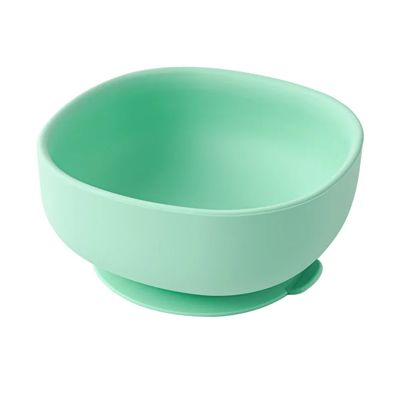 Food Grade Silicone Baby Feeding Plate Tableware Spoon Waterproof Suction Square Bowl Kids Non-slip Suction Children's Products