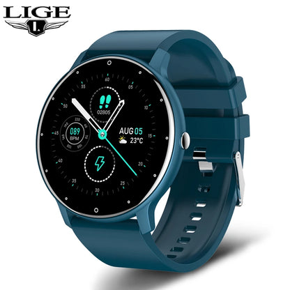 LIGE 2025 New Smart Watch Men Full Touch Screen Sport Fitness Watch IP67 Waterproof Bluetooth For Android ios smartwatch Men+box