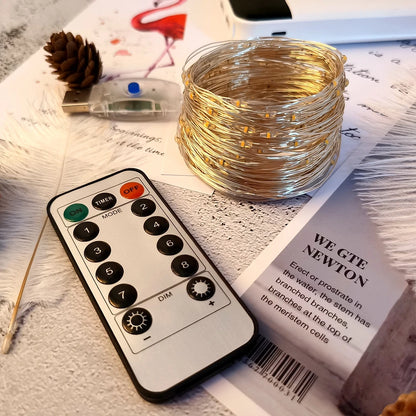 Led String Light Christmas Fairy Light USB Battery Remote Garland Copper Wire LED Lamp for Wedding Party Decoration 10M 20M