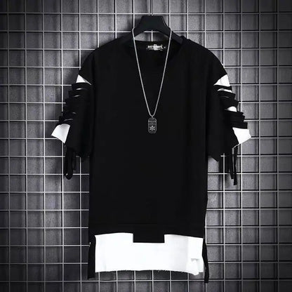 Harajuku Tshirt Short Sleeve Tops Tee Men Hip Hop T Shirt Streetwear Funny Punk Loose T-Shirt Summer Gothic Skateboard Shirt