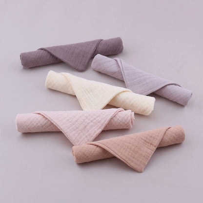 5PCS  Pure Color Baby Handkerchief Soft Saliva Towel Absorbent Baby Burp Cloth Bibs Kids Wipe Cloth Newborn Washcloth Products