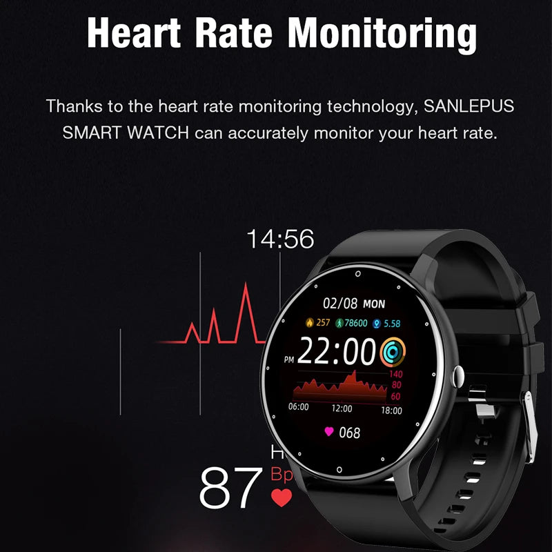 LIGE 2025 New Smart Watch Men Full Touch Screen Sport Fitness Watch IP67 Waterproof Bluetooth For Android ios smartwatch Men+box