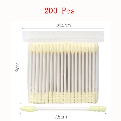 100pcs Double Head Cotton Swab Wood Sticks Disposable Buds Cotton For Beauty Makeup Nose Ears Cleaning Health Care Tools