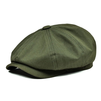 BOTVELA 100% Twill Cotton Newsboy Cap Men Women Classic Retro Hat Summer Autumn Lightweight Driver Cap 003