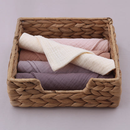 5PCS  Pure Color Baby Handkerchief Soft Saliva Towel Absorbent Baby Burp Cloth Bibs Kids Wipe Cloth Newborn Washcloth Products