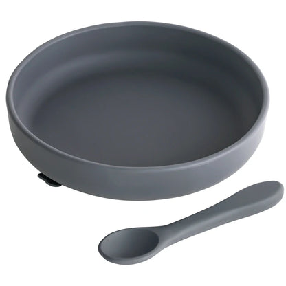 100%Food Grade Silicone Baby Feeding Plate Suction Tableware Spoon Waterproof Suction Bowl Kids Non-slip Children's Products