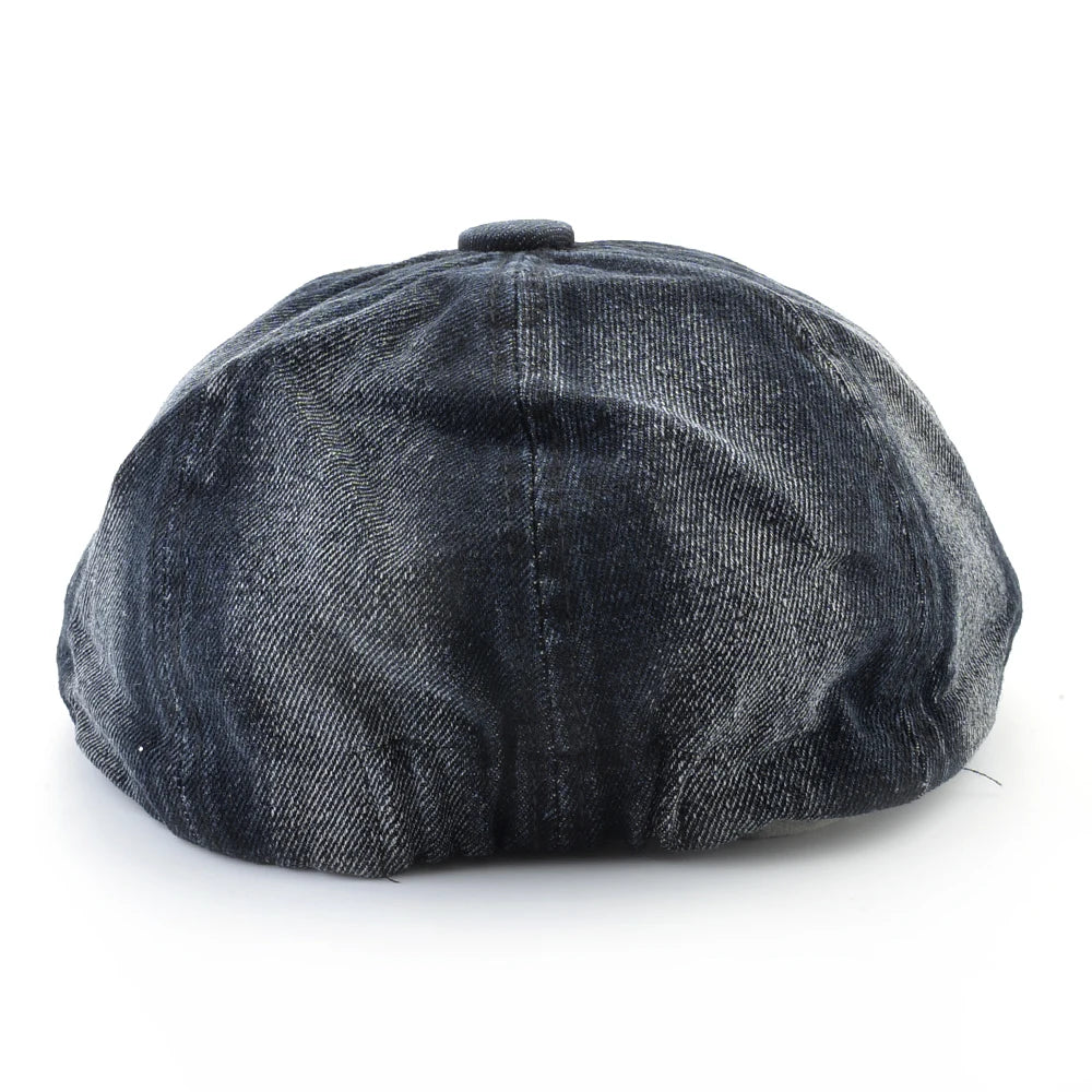 Men's Beret Hat New Fashion Newsboy Caps Male Outdoor Streetwear Berets Washed Denim Peaked Cap Men Casual Vintage Boina Hats