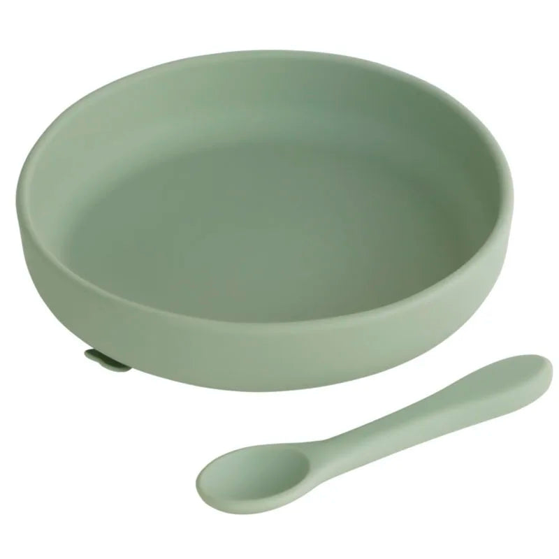 100%Food Grade Silicone Baby Feeding Plate Suction Tableware Spoon Waterproof Suction Bowl Kids Non-slip Children's Products