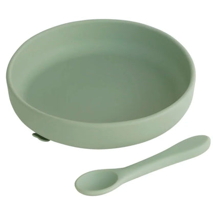 100%Food Grade Silicone Baby Feeding Plate Suction Tableware Spoon Waterproof Suction Bowl Kids Non-slip Children's Products