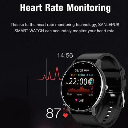 LIGE New Smart Watch Women Men Ladies Gift Sport Fitness Men Watches Heart Rate Monitoring Waterproof Smartwatch For Android IOS