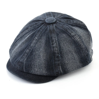 Men's Beret Hat New Fashion Newsboy Caps Male Outdoor Streetwear Berets Washed Denim Peaked Cap Men Casual Vintage Boina Hats