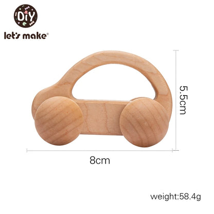Let's Make Wooden Baby Toys 0 12 Month 1PC Toys For Babies Beech Car Hedgehog Elephant Educational Infants Developmental Newborn