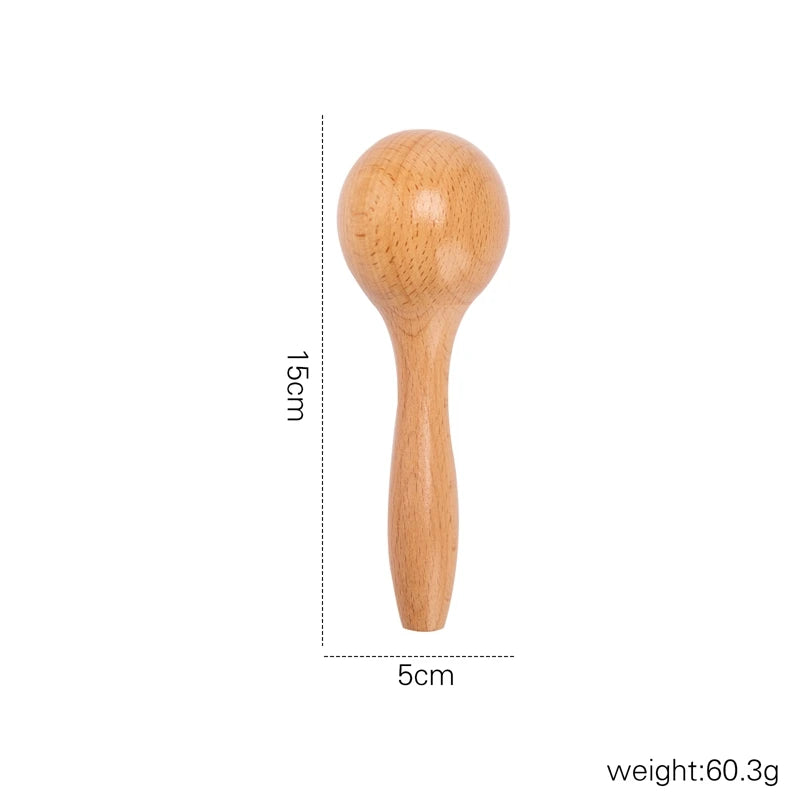 1pc Baby Wooden Rettle Toys Beech Sand Hammer Musical Toy Instrument Sound Early Educational Funny Toys For Children Kids Gift