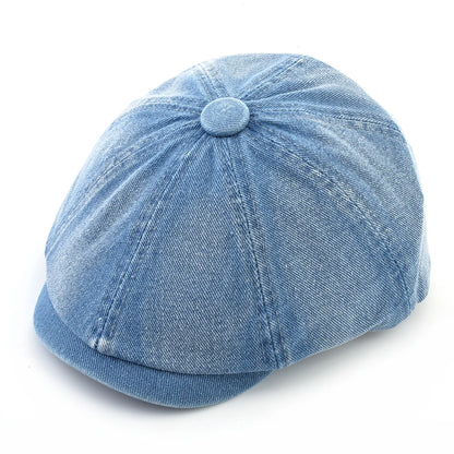Men's Beret Hat New Fashion Newsboy Caps Male Outdoor Streetwear Berets Washed Denim Peaked Cap Men Casual Vintage Boina Hats