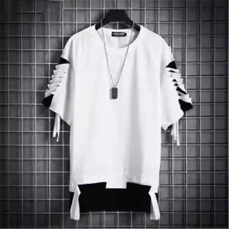 Harajuku Tshirt Short Sleeve Tops Tee Men Hip Hop T Shirt Streetwear Funny Punk Loose T-Shirt Summer Gothic Skateboard Shirt
