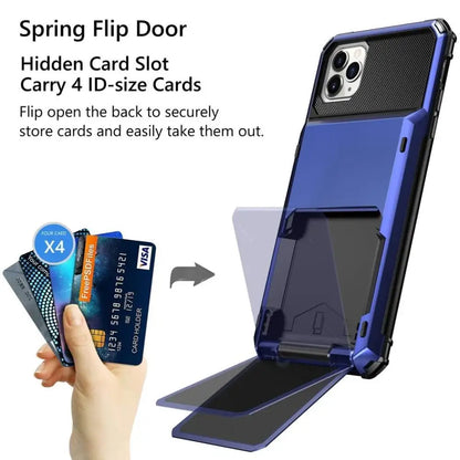 Wallet Case for iPhone 17 Pro MAX 16 15 14 13 12 Mini 11 X XS Plus 16Plus 17Air Armor Card Slot Flip Hidden Pocket Hard PC Cover