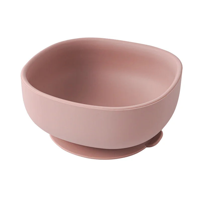 Food Grade Silicone Baby Feeding Plate Tableware Spoon Waterproof Suction Square Bowl Kids Non-slip Suction Children's Products