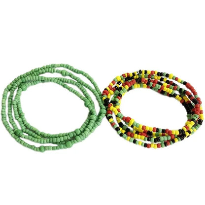 Bohemia Colorful Beaded Elasticity Waist Belly Chain for Women Girl 2023 Fashion Summer Beach Waistband Bikini Beads Jewelry