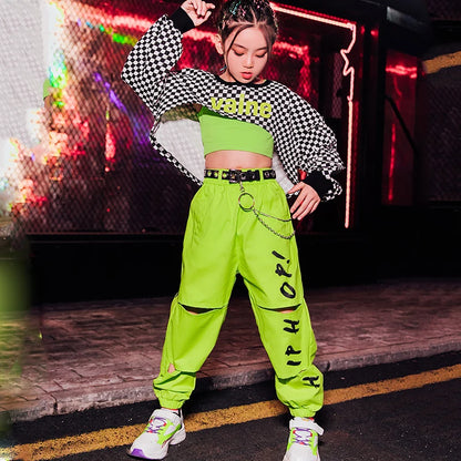 2023 Girls Jazz Dance Costumes Children'S Hip-Hop Street Dance Clothes Ballroom Hip Hop Dancing Clothes Stage Outfits DQS6223