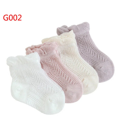 New children's socks summer mesh thin cotton boys and girls short baby socks