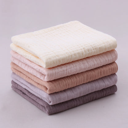 5PCS  Pure Color Baby Handkerchief Soft Saliva Towel Absorbent Baby Burp Cloth Bibs Kids Wipe Cloth Newborn Washcloth Products