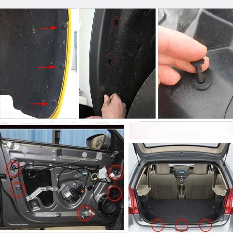 Bumper Retainer Clips Car Plastic Rivets Fasteners Push Retainer Kit SizesAuto Push Pin Rivets Set-Door Trim Panel Fender