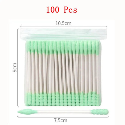 100pcs Double Head Cotton Swab Wood Sticks Disposable Buds Cotton For Beauty Makeup Nose Ears Cleaning Health Care Tools