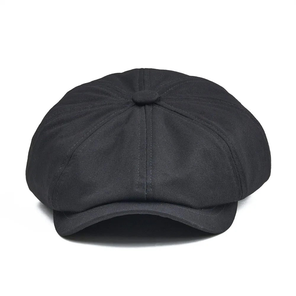 BOTVELA 100% Twill Cotton Newsboy Cap Men Women Classic Retro Hat Summer Autumn Lightweight Driver Cap 003