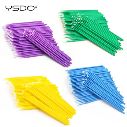 YSDO Nano Cotton Swab 100pcs Micro Eyelash Brushes Individual Lash Removing Swab Makeup Brush beauty care Tool Cosmetics