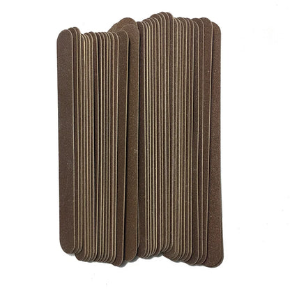 100PCS New Wood Nail Files Sandpaper Buffers Straight 18x2cm Disposable File Cuticle Remover Callus UV Gel Nail Care Tool
