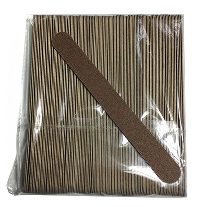 100PCS New Wood Nail Files Sandpaper Buffers Straight 18x2cm Disposable File Cuticle Remover Callus UV Gel Nail Care Tool
