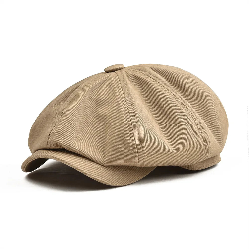 BOTVELA 100% Twill Cotton Newsboy Cap Men Women Classic Retro Hat Summer Autumn Lightweight Driver Cap 003