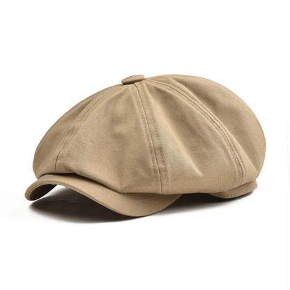 BOTVELA 100% Twill Cotton Newsboy Cap Men Women Classic Retro Hat Summer Autumn Lightweight Driver Cap 003