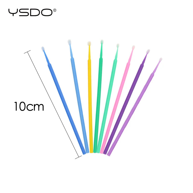YSDO Nano Cotton Swab 100pcs Micro Eyelash Brushes Individual Lash Removing Swab Makeup Brush beauty care Tool Cosmetics