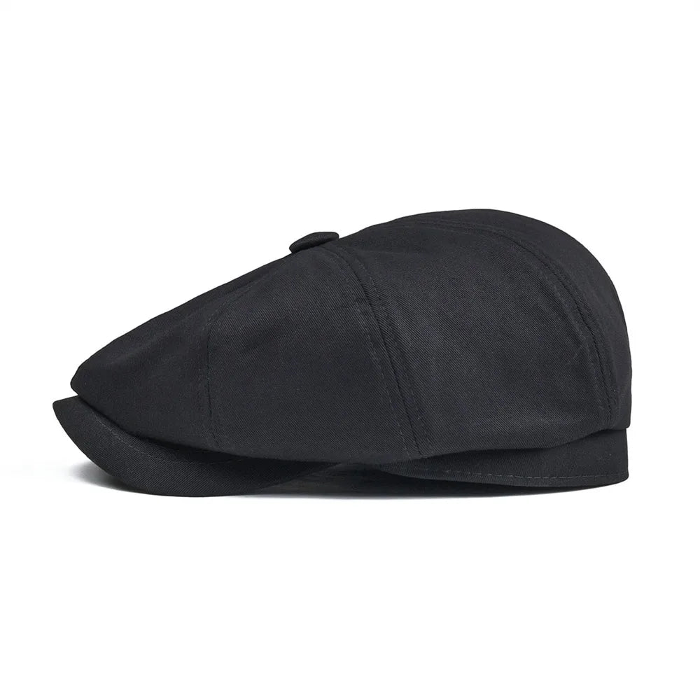 BOTVELA 100% Twill Cotton Newsboy Cap Men Women Classic Retro Hat Summer Autumn Lightweight Driver Cap 003