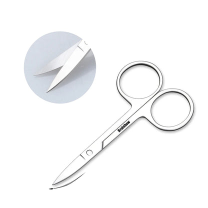 Brainbow 2pcs Small Makeup Scissors Eyebrow Eyelashes Nose Hair Scissor Stainless Steel Face Hair Removal Tools Round Point Head