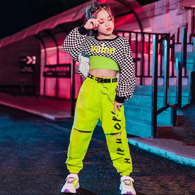 2023 Girls Jazz Dance Costumes Children'S Hip-Hop Street Dance Clothes Ballroom Hip Hop Dancing Clothes Stage Outfits DQS6223