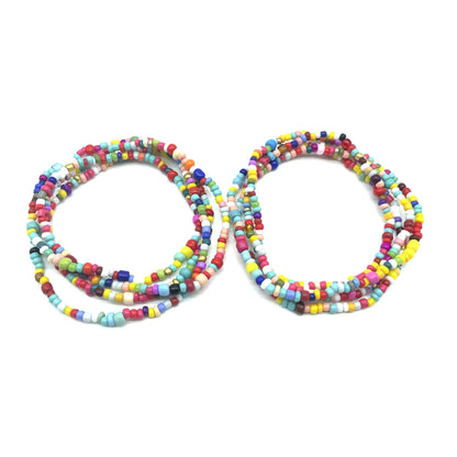 Bohemia Colorful Beaded Elasticity Waist Belly Chain for Women Girl 2023 Fashion Summer Beach Waistband Bikini Beads Jewelry