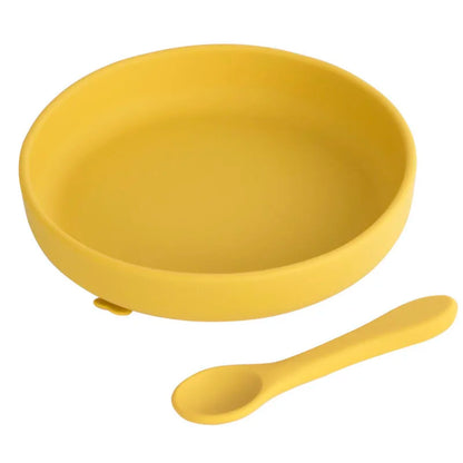 100%Food Grade Silicone Baby Feeding Plate Suction Tableware Spoon Waterproof Suction Bowl Kids Non-slip Children's Products