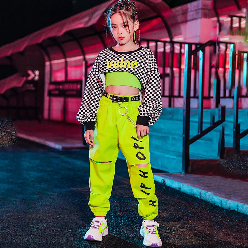 2023 Girls Jazz Dance Costumes Children'S Hip-Hop Street Dance Clothes Ballroom Hip Hop Dancing Clothes Stage Outfits DQS6223