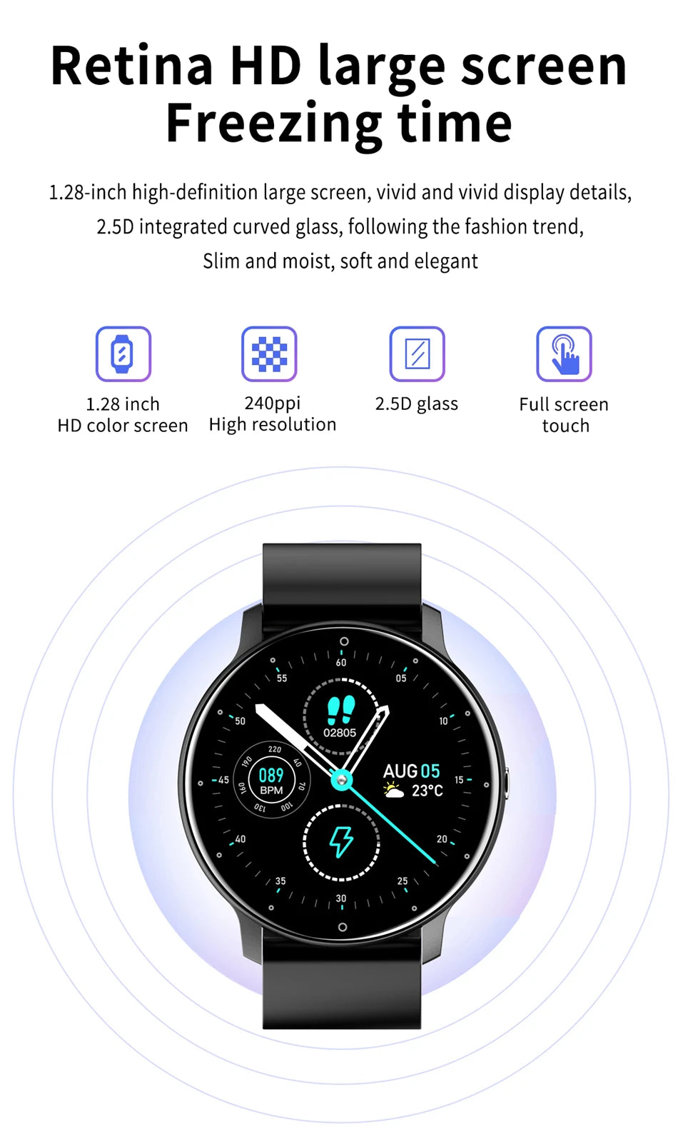 LIGE 2025 New Smart Watch Men Full Touch Screen Sport Fitness Watch IP67 Waterproof Bluetooth For Android ios smartwatch Men+box