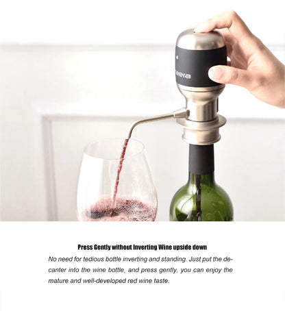Automatic Electric Wine Aerator and Pourer/Dispenser, Air Decanter, Personal Wine Tap for Red and White Wine, Bar Accessories