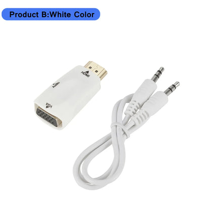Male to Female HDMI-compatible to VGA Adapter HD 1080P Audio Cable Converter For PC Laptop TV Box Computer Display Projector