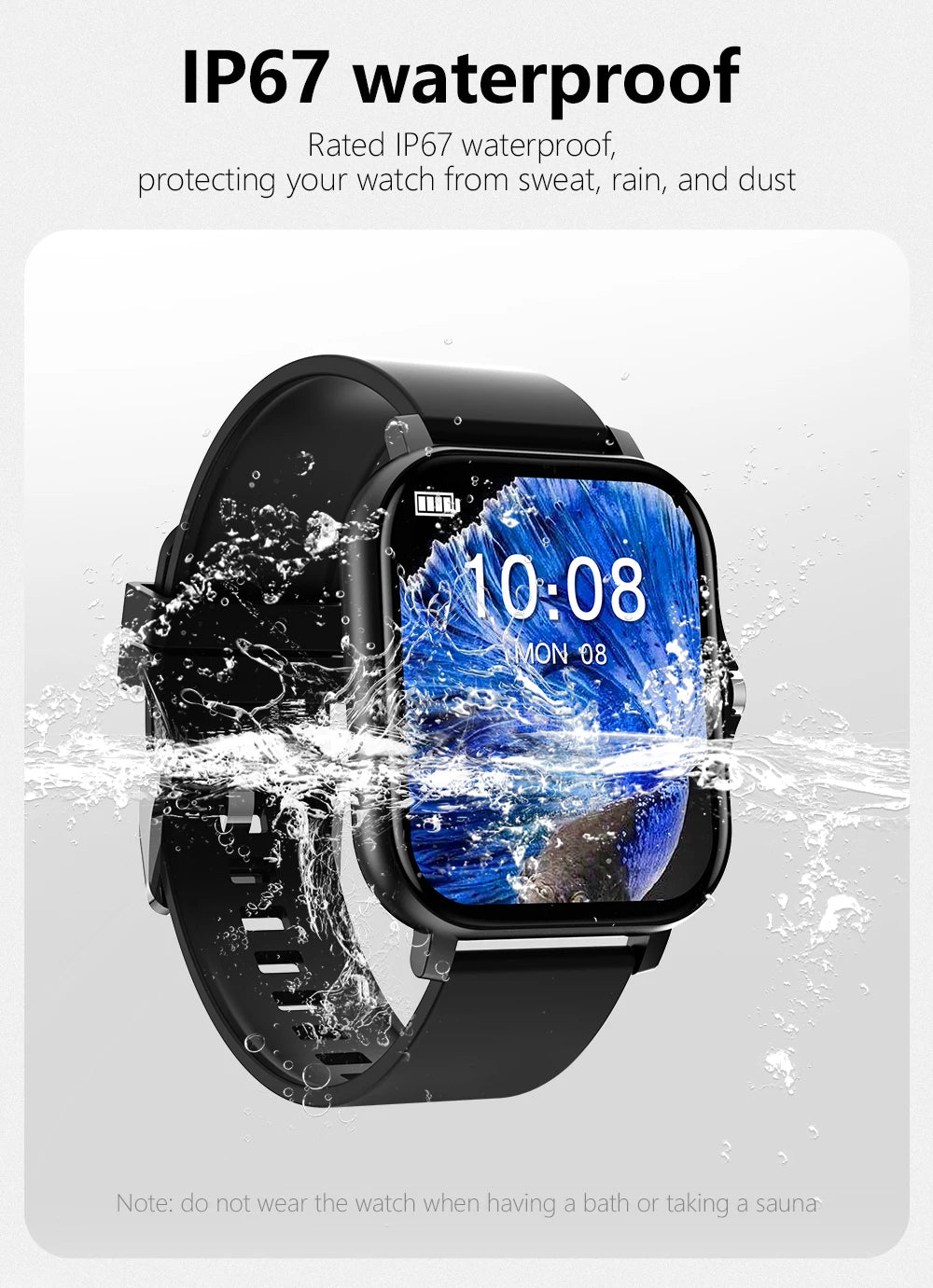 1.83'' Sports Smart Watch Fitness Clock Health Monitor Waterproof Smartwatch Wireless Call Watches for Men Women IOS Xiaomi 2025