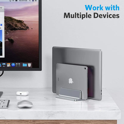 Vertical Laptop Stand Aluminium Adjustable Portable Notebook Mount Support Base Holder For MacBook Pro Air Accessory Book Holder
